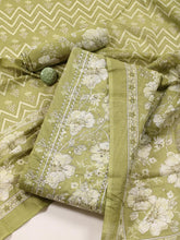 Printed Cotton Blend Unstitched Suit With Dupatta