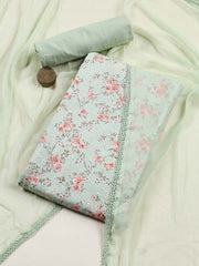Schiffli Printed Cotton Blend Unstitched Suit Piece With Dupatta