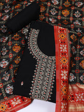 Embroidered Chanderi Unstitched Suit With Dupatta