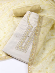 Neck Embroidery Tissue Unstitched Suit With Dupatta
