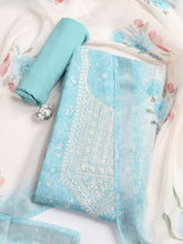Printed Linen Unstitched Suit With Dupatta