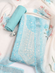 Printed Linen Unstitched Suit With Dupatta