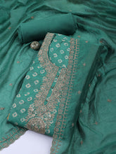 Neck Embroidered Cotton Blend Unstitched Suit With Dupatta