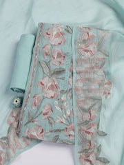 Embroidery Chanderi Unstitched Suit With Dupatta