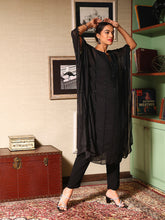 Sequin Embroidered Georgette Kaftan Kurta With Pants