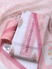 Printed Linen Unstitched Suit With Dupatta