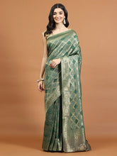 Zari Border Booti Art Silk Woven Saree