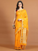 Zari Border Booti Art Silk Woven Saree