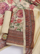 Printed Chanderi Unstitched Suit Piece With Dupatta