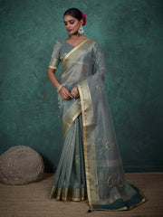 Woven Border Linen Saree