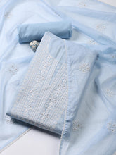 Neck Embroidered Cotton Blend Unstitched Suit Piece With Dupatta
