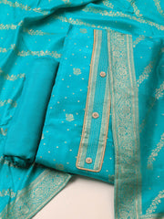 Embroidery Chanderi Unstitched Suit With Dupatta