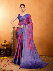 Zari Border Booti Woven Art Silk Saree