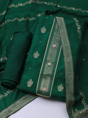 Embroidery Chanderi Unstitched Suit With Dupatta