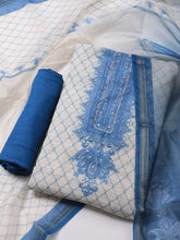 Embroidered Linen Unstitched Suit Piece With Dupatta