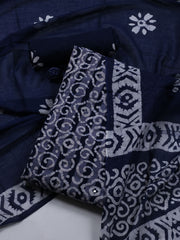 Printed Cotton Blend Unstitched Suit With Dupatta