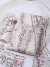 Embroidery Linen Unstitched Suit With Dupatta