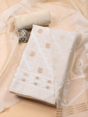 Jamdani Chanderi Unstitched Suit Piece With Dupatta