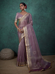Woven Border Linen Saree