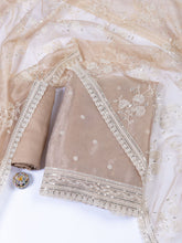 Embroidered Organza Unstitched Suit With Dupatta