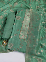 Embroidery Chanderi Unstitched Suit With Dupatta