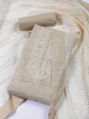 Neck Embroidery Cotton Unstitched Suit With Dupatta