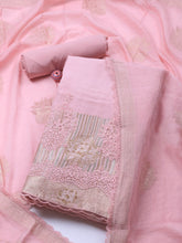 Embroidery Linen Unstitched Suit With Dupatta