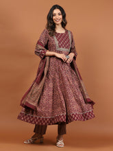 Printed Cotton Blend Suit Set with Dupatta