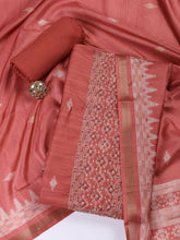 Embroidered Chanderi Unstitched Suit Piece With Dupatta