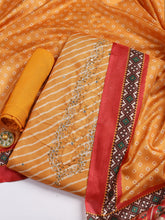 Cotton Blend Unstitched Suit Piece With Dupatta