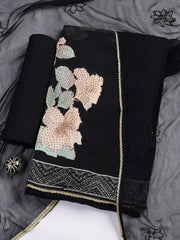 Printed Crepe Unstitched Suit With Dupatta