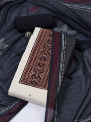 Printed Cotton Blend Unstitched Suit Piece With Dupatta