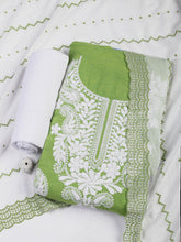 Neck Embroidered Cotton Blend Unstitched Suit With Dupatta