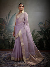 Woven Border Plain Art slik Saree