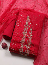 Neck Patti Cotton Blend Unstitched Suit Piece With Dupatta