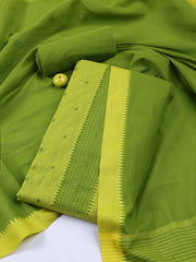 Plain Cotton Blend Unstitched Suit Piece With Dupatta