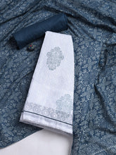 Printed Cotton Blend Unstitched Suit With Dupatta