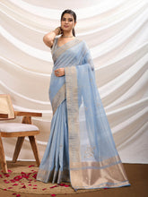 Woven Border Linen Saree