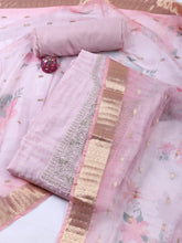 Embroidery Chanderi Unstitched Suit Piece With Dupatta