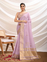 Woven Border Linen Saree