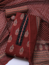 Printed Cotton Blend Unstitched Suit Piece With Dupatta