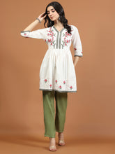 Embroidered Cotton Blend Short Kurti