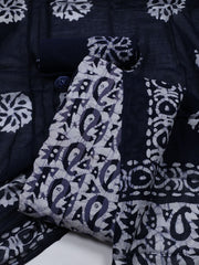 Printed Cotton Blend Unstitched Suit With Dupatta