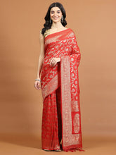 Zari Border Booti Art Silk Woven Saree