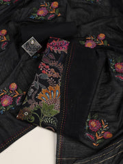 Neck Embroidered Cotton Blend Unstitched Suit Piece With Dupatta