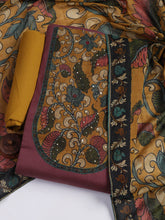 Patch Neck Cotton Blend Unstitched Suit With Dupatta