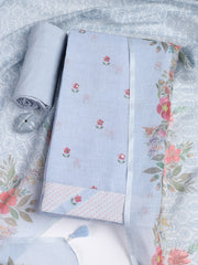 Printed Linen Unstitched Suit With Dupatta