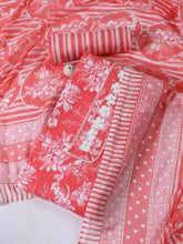 Printed Cotton Blend Unstitched Suit With Dupatta