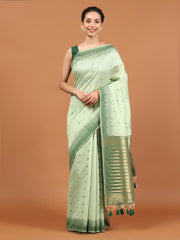 Woven Border Booti Art Silk Saree