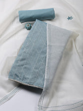 Plain Cotton Blend Unstitched Suit Piece With Dupatta